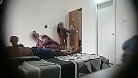 flashing my cock to two maids during massage time