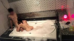 We're a perverted Japanese couple having sex in the bubble bath