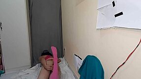 intriguing gay solo with socks and cock fetish play