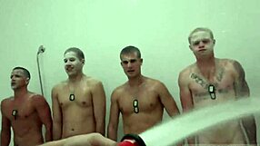 Naked Soldier in Army Gay Hazing Shower Fucking Scene