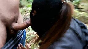 Unbelievable! Ebony Teen Deepthroats and Gets Creampie in Public Waterfall Spot