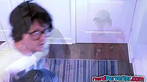 Beautiful British Angel Receives Cock In Mouth During Nerdy Interview