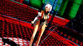 beautiful half-naked whore dances with exposed pussy in anime hentai