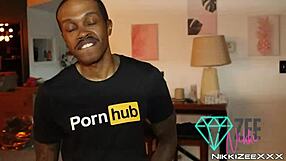 pizza slut in stockings gives tattooed blowjob, riding big cock cowgirl