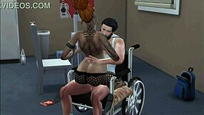yo, this tattooed girl bangs an invalid in wild action