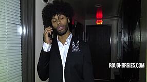 pretty ebony guy leaves for interracial party meeting