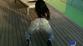 yesenia rock strips on the balcony, ripping clothes in front of neighbors for sexy latina milf pov