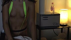 Unscripted amateur handjob with oiled massage