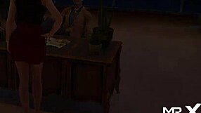 Oiled up model dances in fashion business game