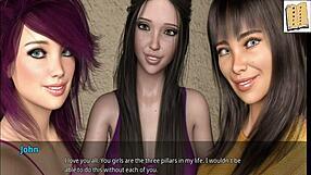 Big Tits Cheerleaders Welcome John in Erotic 3D Game Scene