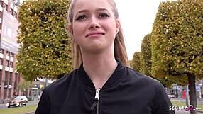 Немецкий скаут подцепил блондинку Оливию Спаркл для грубого траха