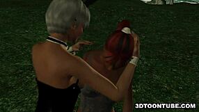 Two Bi 3D Babes Lick Each Other and Share a Cock