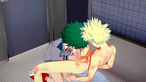 my hero academia yaoi - midoriya x bakugou hard creampie