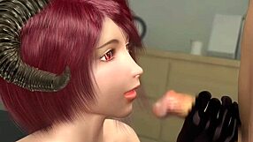 Demonically Wild Redhead Blowjob In 3D Cartoon Action