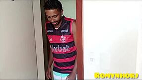 Carioca Black Guy Catches Married BBW Masturbating In Hotel, Fucks Her Shaved Pussy Bareback