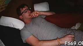 the young teen eagerly deepthroats with enthusiasm