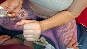 Kinky amateurs get wild with cum and piss play up close