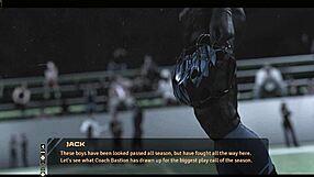 In a wild 3D game, fat mature babe moves the football chains