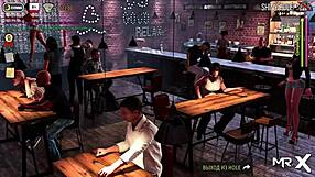 Oiled up model dances in fashion business game