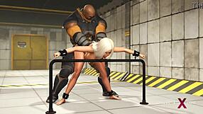 Sci-Fi Bdsm Bunker Sexy Young Blonde Cuffed Big Tits Anal