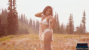 exotic playboy model undresses outdoors and on a boat