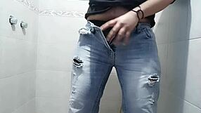 Masturbating in the bathroom with vibrator