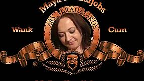 maya gets three cumshots on her bare tits