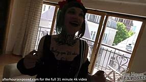 18yo Andy Teen, Super Cute Goth Spinner! Huge Dildo and Wild Blowjob!