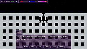 Horny slut exposes big tits to class in hentai game