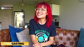 Petite 18yo Latina Redhead Pounded Hard by Big Cock in Casting