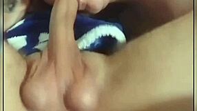 Stepmother sucks stepson's big cock, his balls keep moving