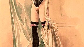 Detailed Vintage Erotic Cartoon Illustration