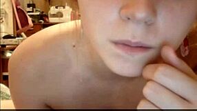 Blonde teen couple hints at blowjob and sex on amateur webcam session ten