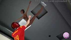 Naughty teen cheerleader rides star quarterback's cock in locker room cartoon