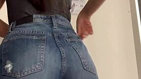 Wife Changing Clothes In The Shopping Dressing Room!