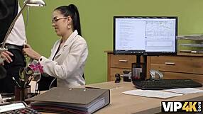 vip4k agent feels excited approving credit for brunette nympho in hot sex action