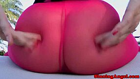 Ashley fires drools on hard cock in glamour heels