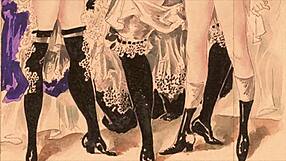 Detailed Vintage Erotic Cartoon Illustration