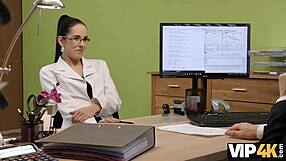 vip4k agent feels excited approving credit for brunette nympho in hot sex action