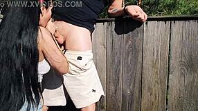 risky outdoor facefuck at hunting tower with cum in throat bts