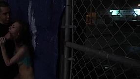 webcam teen 18+ endures rough outdoor public bondage with anya olsen