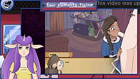 i watch nami give a blowjob in this avatar trainer bonus, it's so hot but i misspell everything like hentai cum facial