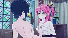 Sakura Miko and Akai Haato in intense hentai sex?