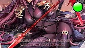 Scathach's Intense Femdom Edging in Hentai JOI POV