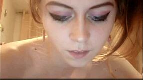 Blonde teen couple hints at blowjob and sex on amateur webcam session ten