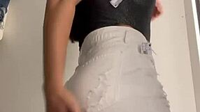 Wife Changing Clothes In The Shopping Dressing Room!