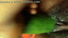 Cyndy Blackslave's Wild Cucumber Play Ends in Squirt