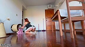 Beautiful Redhead Teen Gets Job As Maid For Incredible Day
