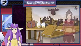 Avatar game trainer mixing drinks