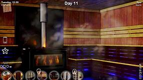 Exploring the inn in anime game adventure 57